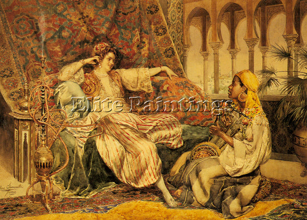ITALIAN SIMONETTI ETTORE THE SERENADE IN THE PALACE ARTIST PAINTING REPRODUCTION