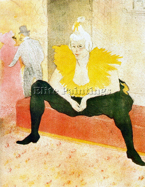 TOULOUSE-LAUTREC SITTING CLOWN 2 ARTIST PAINTING REPRODUCTION HANDMADE OIL REPRO