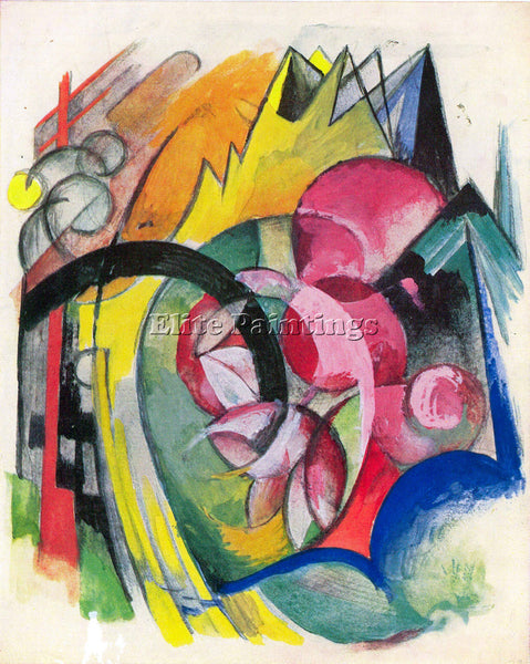 FRANZ MARC SMALL COMPOSITION II ARTIST PAINTING REPRODUCTION HANDMADE OIL CANVAS
