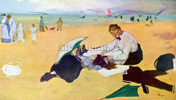 DEGAS SMALL GIRLS ON THE BEACH ARTIST PAINTING REPRODUCTION HANDMADE OIL CANVAS