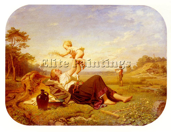 FRENCH SOLTAU HERMANN WILHELM A LITTLE DISTRATION ARTIST PAINTING REPRODUCTION