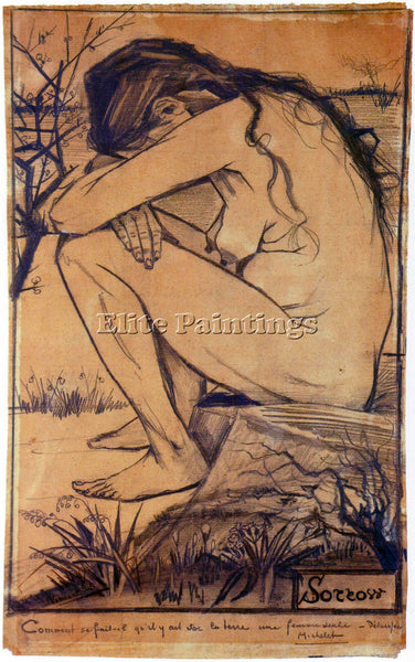 VAN GOGH SORROW ARTIST PAINTING REPRODUCTION HANDMADE CANVAS REPRO WALL  DECO