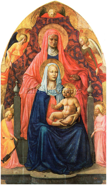 MASACCIO ST ANNA MARY WITH CHILD AND FIVE ANGELS  ARTIST PAINTING REPRODUCTION