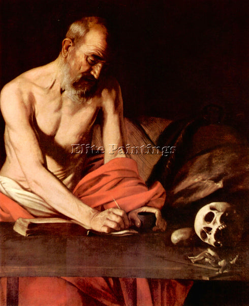 CARAVAGGIO ST HIERONYMUS ARTIST PAINTING REPRODUCTION HANDMADE CANVAS REPRO WALL