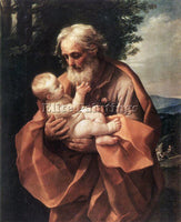 GUIDO RENI ST JOSEPH WITH THE INFANT JESUS 1 ARTIST PAINTING HANDMADE OIL CANVAS
