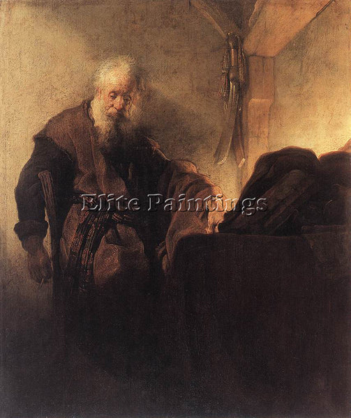 REMBRANDT ST PAUL AT HIS WRITING DESK ARTIST PAINTING REPRODUCTION HANDMADE OIL