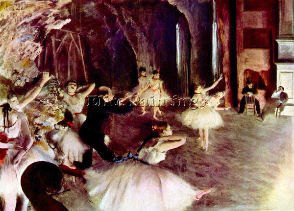 DEGAS STAGE REHEARSAL ARTIST PAINTING REPRODUCTION HANDMADE OIL CANVAS REPRO ART