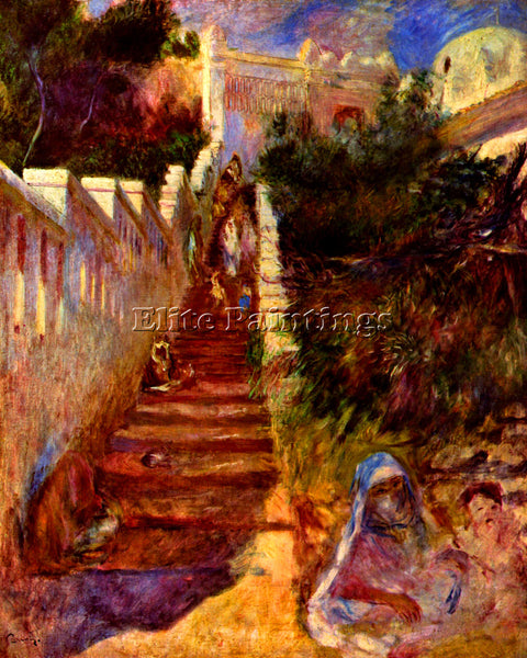 RENOIR STAIRS IN ALGIER ARTIST PAINTING REPRODUCTION HANDMADE CANVAS REPRO WALL