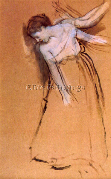 DEGAS STANDING WITH ARMS STRETCHED BENT TO THE SIDE ARTIST PAINTING REPRODUCTION