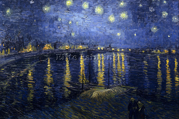 VAN GOGH STARRY NIGHT OVER THE RHONE ARTIST PAINTING REPRODUCTION HANDMADE OIL