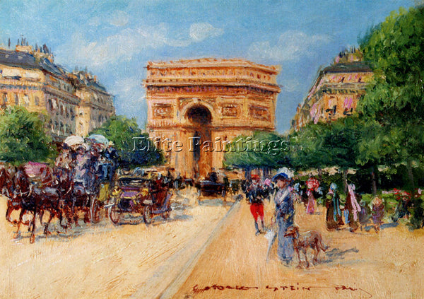 GEORGES STEIN A SUNNY DAY IN PARIS ARTIST PAINTING REPRODUCTION HANDMADE OIL ART