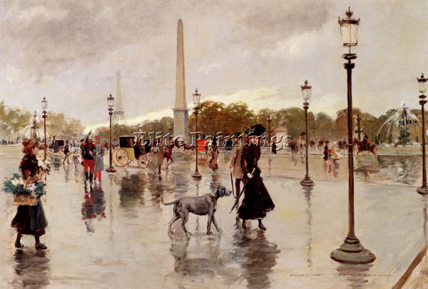 GEORGES STEIN PLACE DE LA C ARTIST PAINTING REPRODUCTION HANDMADE OIL CANVAS ART