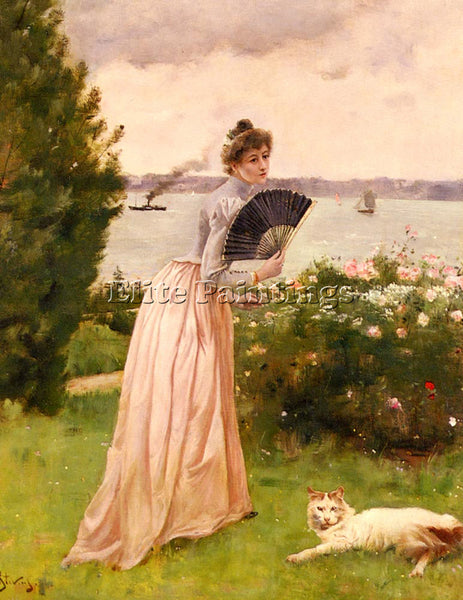 ALFRED STEVENS LA DAME A L EVENTAIL ARTIST PAINTING REPRODUCTION HANDMADE OIL