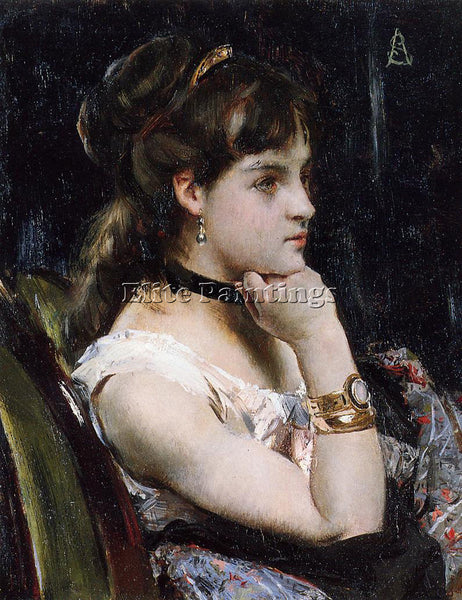 ALFRED STEVENS WOMAN WEARING A BRACELET ARTIST PAINTING REPRODUCTION HANDMADE