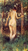 FRENCH STEWART JULIUS LEBLANC STUDY OF A NUDE WOMAN ARTIST PAINTING REPRODUCTION