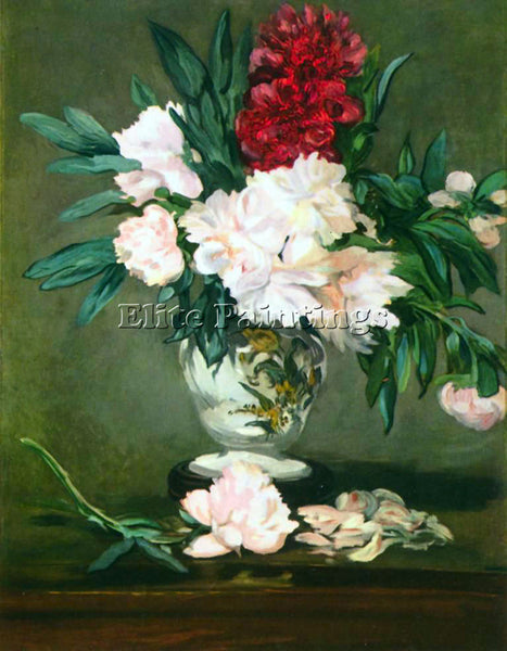 MANET STILL LIFE VASE WITH PEONIES ARTIST PAINTING REPRODUCTION HANDMADE OIL ART