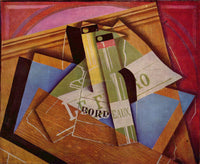 JUAN GRIS STILL LIFE WITH BORDEAU WINDE ARTIST PAINTING REPRODUCTION HANDMADE