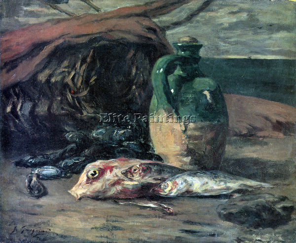 GAUGUIN STILL LIFE WITH FISH ARTIST PAINTING REPRODUCTION HANDMADE CANVAS REPRO