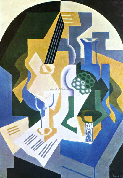 JUAN GRIS STILL LIFE WITH FRUIT BOWL AND MANDOLIN ARTIST PAINTING REPRODUCTION