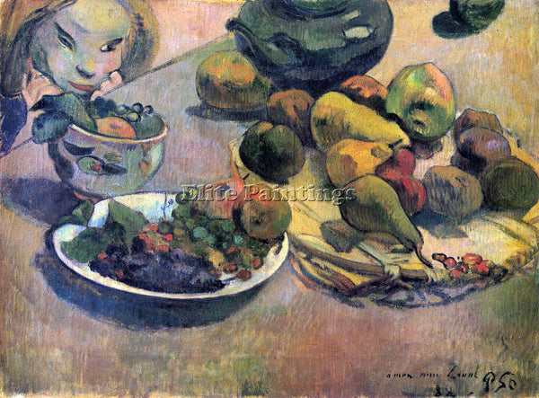 GAUGUIN STILL LIFE WITH FRUIT ARTIST PAINTING REPRODUCTION HANDMADE CANVAS REPRO