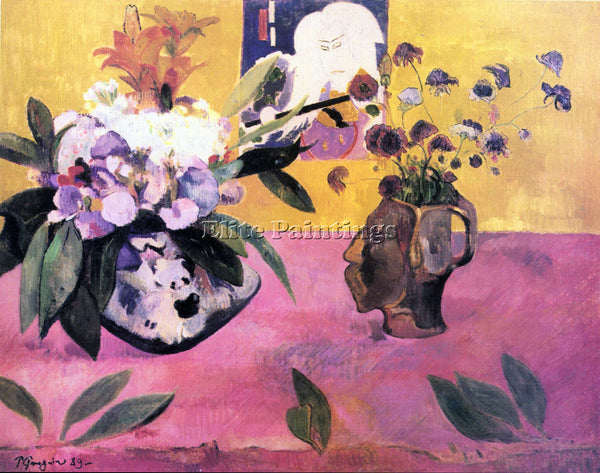 GAUGUIN STILL LIFE WITH JAPANESE WOODBLOCK ARTIST PAINTING REPRODUCTION HANDMADE
