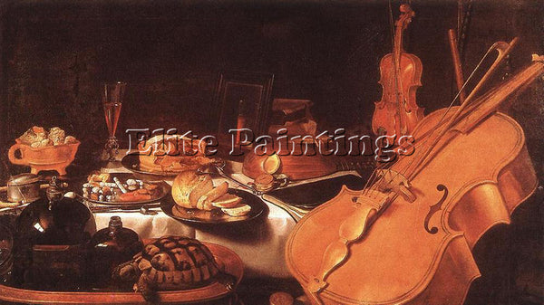 PIETER CLAESZ STILL LIFE WITH MUSICAL INSTRUMENTS ARTIST PAINTING REPRODUCTION