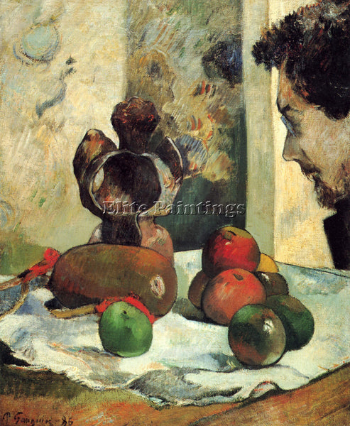 GAUGUIN STILL LIFE WITH PROFILE OF CHARLES LAVALL ARTIST PAINTING REPRODUCTION
