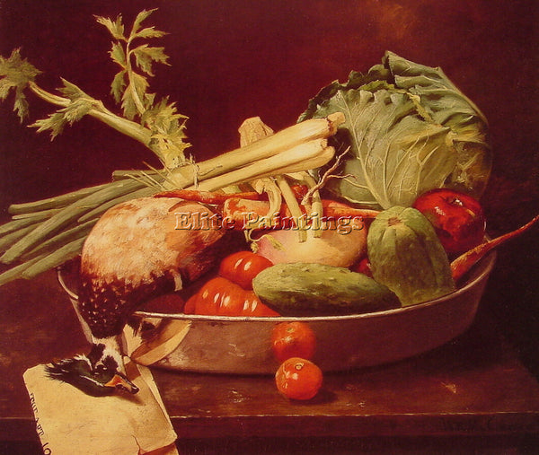 WILLIAM MERRITT CHASE STILL LIFE WITH VEGETABLE ARTIST PAINTING REPRODUCTION OIL