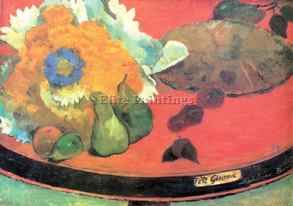 GAUGUIN STILL LIFE WITH FETE ARTIST PAINTING REPRODUCTION HANDMADE CANVAS REPRO