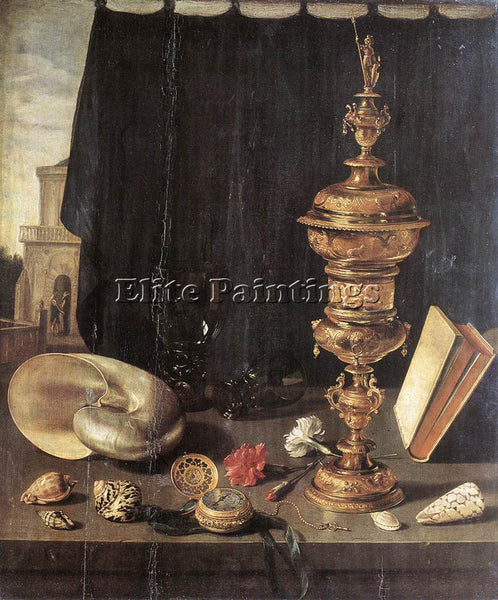 PIETER CLAESZ STILL LIFE WITH GREAT GOLDEN GOBLET ARTIST PAINTING REPRODUCTION
