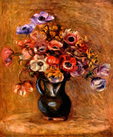 RENOIR STILL LIFE WITH ANEMONES ARTIST PAINTING REPRODUCTION HANDMADE OIL CANVAS