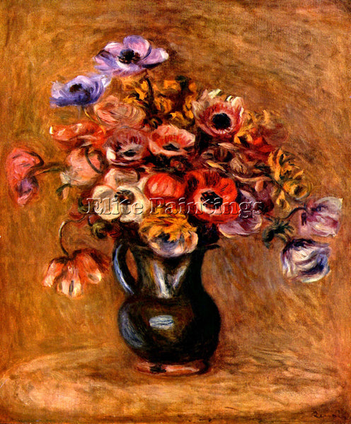 RENOIR STILL LIFE WITH ANEMONES ARTIST PAINTING REPRODUCTION HANDMADE OIL CANVAS