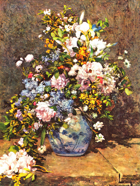 RENOIR STILL LIFE WITH LARGE VASE ARTIST PAINTING REPRODUCTION HANDMADE OIL DECO