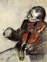 DEGAS STUDY OF VIOLINIST ARTIST PAINTING REPRODUCTION HANDMADE CANVAS REPRO WALL