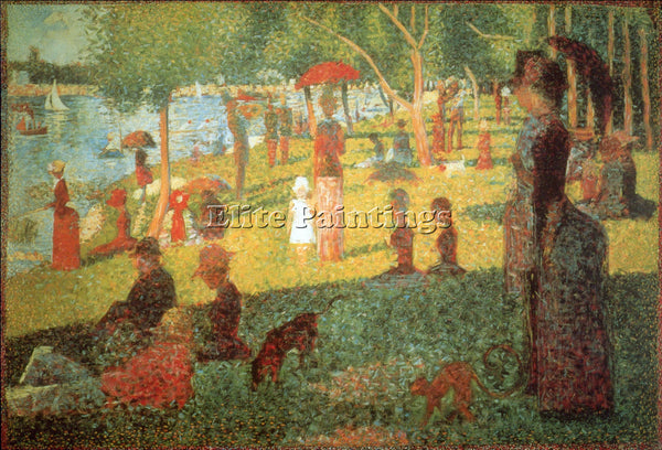 SEURAT SUNDAY AFTERNOON ARTIST PAINTING REPRODUCTION HANDMADE CANVAS REPRO WALL