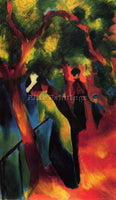 MACKE SUNNY WAY BY AUGUST MACKE ARTIST PAINTING REPRODUCTION HANDMADE OIL CANVAS