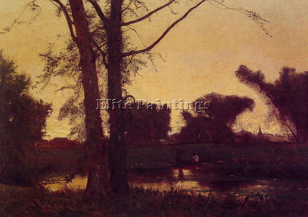 GEORGE INNESS SUNSET2 ARTIST PAINTING REPRODUCTION HANDMADE OIL CANVAS REPRO ART