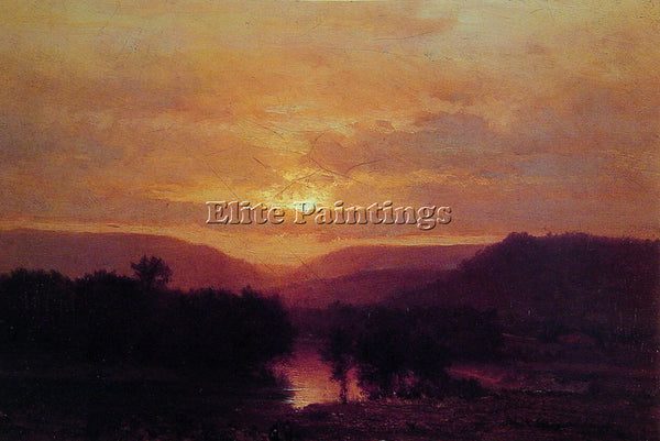 GEORGE INNESS SUNSET ARTIST PAINTING REPRODUCTION HANDMADE OIL CANVAS REPRO WALL