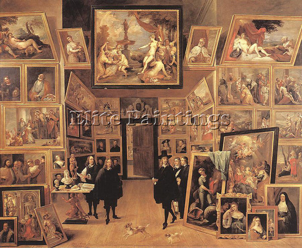 DAVID TENIERS THE YOUNGER ARCHDUKE LEOPOLD WILHELM IN HIS GALLERY 1647 PAINTING