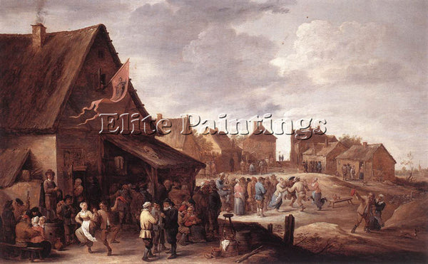 DAVID TENIERS THE YOUNGER VILLAGE FEAST ARTIST PAINTING REPRODUCTION HANDMADE