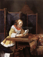 GERARD TER BORCH A LADY READING A LETTER ARTIST PAINTING REPRODUCTION HANDMADE