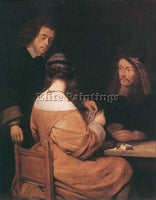 GERARD TER BORCH CARD PLAYERS ARTIST PAINTING REPRODUCTION HANDMADE CANVAS REPRO