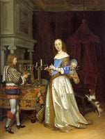GERARD TER BORCH LADY AT HER TOILETTE ARTIST PAINTING REPRODUCTION HANDMADE OIL