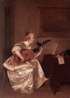 GERARD TER BORCH THE LUTE PLAYER 1667 ARTIST PAINTING REPRODUCTION HANDMADE OIL