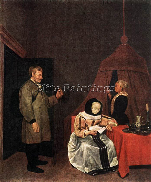 GERARD TER BORCH THE MESSAGE ARTIST PAINTING REPRODUCTION HANDMADE CANVAS REPRO