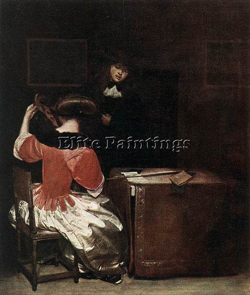 GERARD TER BORCH THE MUSIC LESSON ARTIST PAINTING REPRODUCTION HANDMADE OIL DECO