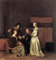GERARD TER BORCH THE VISIT ARTIST PAINTING REPRODUCTION HANDMADE OIL CANVAS DECO