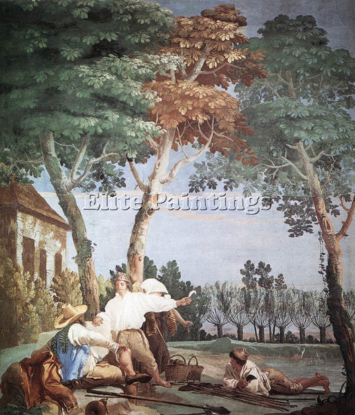 GIOVANNI DOMENICO TIEPOLO PEASANTS AT REST ARTIST PAINTING REPRODUCTION HANDMADE