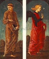 TURA COSME ST FRANCIS OF ASSISI AND ANNOUNCING ANGEL ARTIST PAINTING HANDMADE