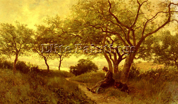 HENRI ADRIENE TANOUX TANZIN LOUIS VIEW OF PARIS FROM MEUDON ARTIST PAINTING OIL